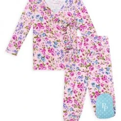Posh Peanut Baby Girl's 2-Piece Pixie Tie Front Kimono Set For Kids