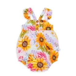 Posh Peanut Baby's & Little Girl's Summer Floral Henley Bubble Romper For Kids