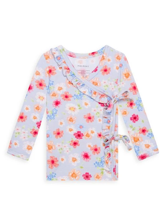 Posh Peanut Baby Girl's 2-Piece Carissa Wrap Top & Footed Pants Set For Kids 4 Posh Peanut Baby Girl's 2-Piece Carissa Wrap Top & Footed Pants Set For Kids - Image 2