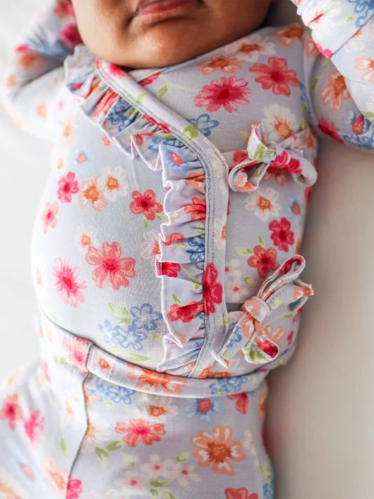 Posh Peanut Baby Girl's 2-Piece Carissa Wrap Top & Footed Pants Set For Kids 6 Posh Peanut Baby Girl's 2-Piece Carissa Wrap Top & Footed Pants Set For Kids - Image 4