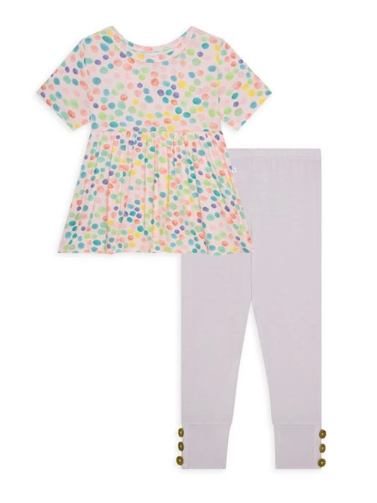Posh Peanut Little Girl's Estelle Peplum Top & Leggings Set For Kids 3 Posh Peanut Little Girl's Estelle Peplum Top & Leggings Set For Kids