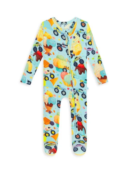 Posh Peanut Baby Boy's Monster Trucks One-Piece Footie For Kids 3 Posh Peanut Baby Boy's Monster Trucks One-Piece Footie For Kids