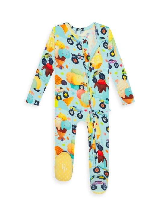 Posh Peanut Baby Boy's Monster Trucks One-Piece Footie For Kids 4 Posh Peanut Baby Boy's Monster Trucks One-Piece Footie For Kids - Image 2