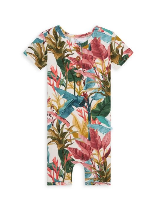 Posh Peanut Baby Boy's Tropicana Henley Short Sleeve Romper For Kids 3 Posh Peanut Baby Boy's Tropicana Henley Short Sleeve Romper For Kids