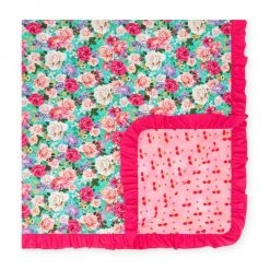 Posh Peanut Baby Girl's Lennon Cherry Ruffled Patoo Blanket For Kids