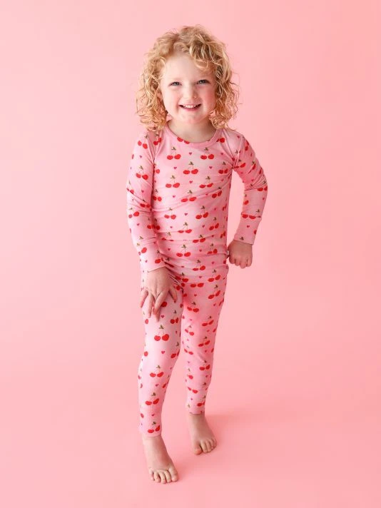 Posh Peanut Little Girl's & Girl's Very Cherry 2-Piece Pajama Set For Kids 6 Posh Peanut Little Girl's & Girl's Very Cherry 2-Piece Pajama Set For Kids - Image 4