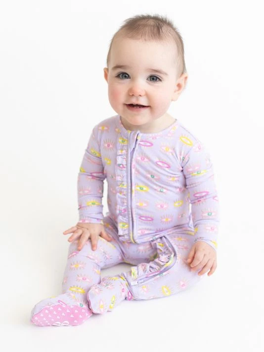 Posh Peanut Baby Girl's Cleo Ruffled Footie For Kids 6 Posh Peanut Baby Girl's Cleo Ruffled Footie For Kids - Image 4