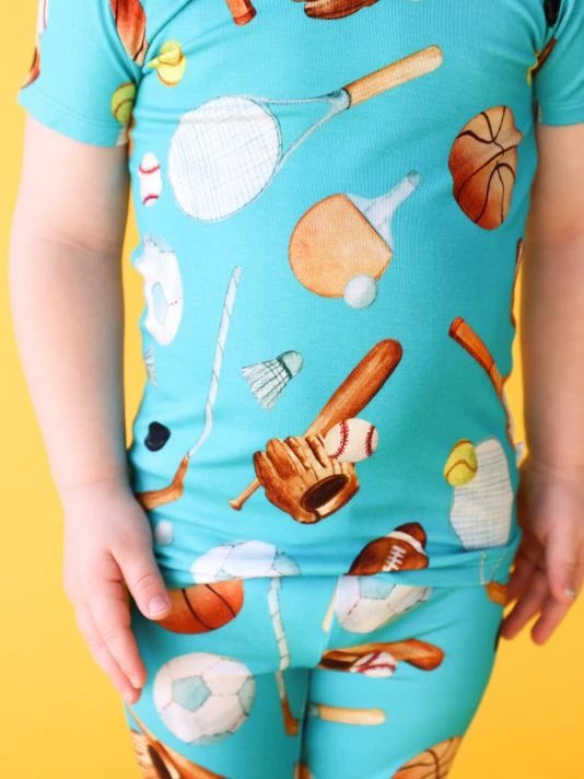 Posh Peanut Baby Boy's & Little Boy's Sports Day Short-Sleeve Pajama Set For Kids 7 Posh Peanut Baby Boy's & Little Boy's Sports Day Short-Sleeve Pajama Set For Kids - Image 5