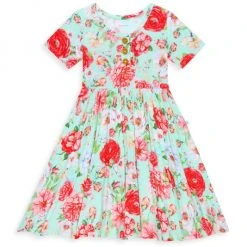 Posh Peanut Little Girl's & Girl's Pippa Short-Sleeve Henley Twirl Dress For Kids